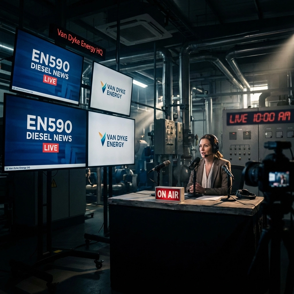 Penny Gets on the Desk: EN590 Diesel News Live from Van Dyke Energy HQ!